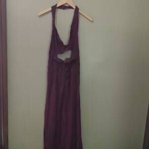 Free People Purple Halter Backless Sundress